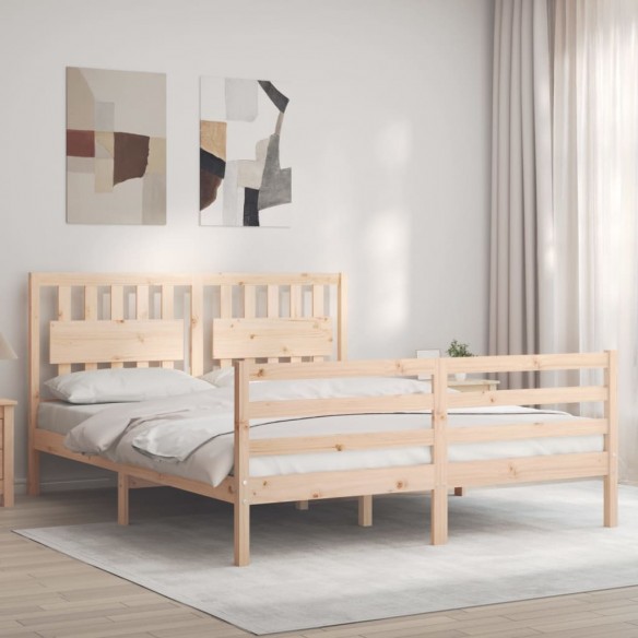 Lit avec tête de lit 160x200 cm bois massif