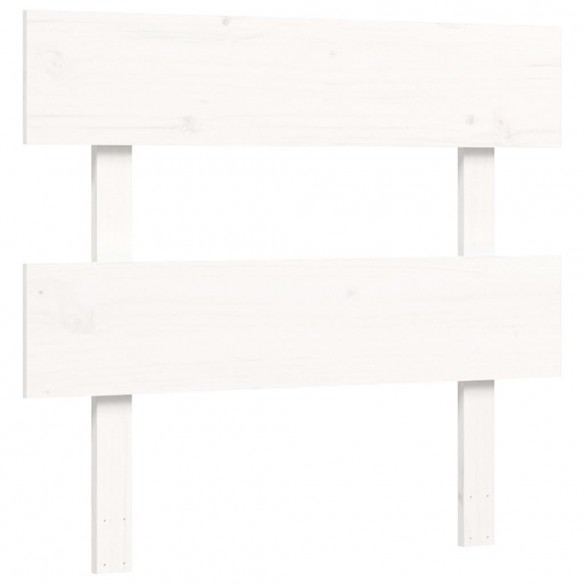 Lit et tête de lit blanc 100x200 cm bois massif