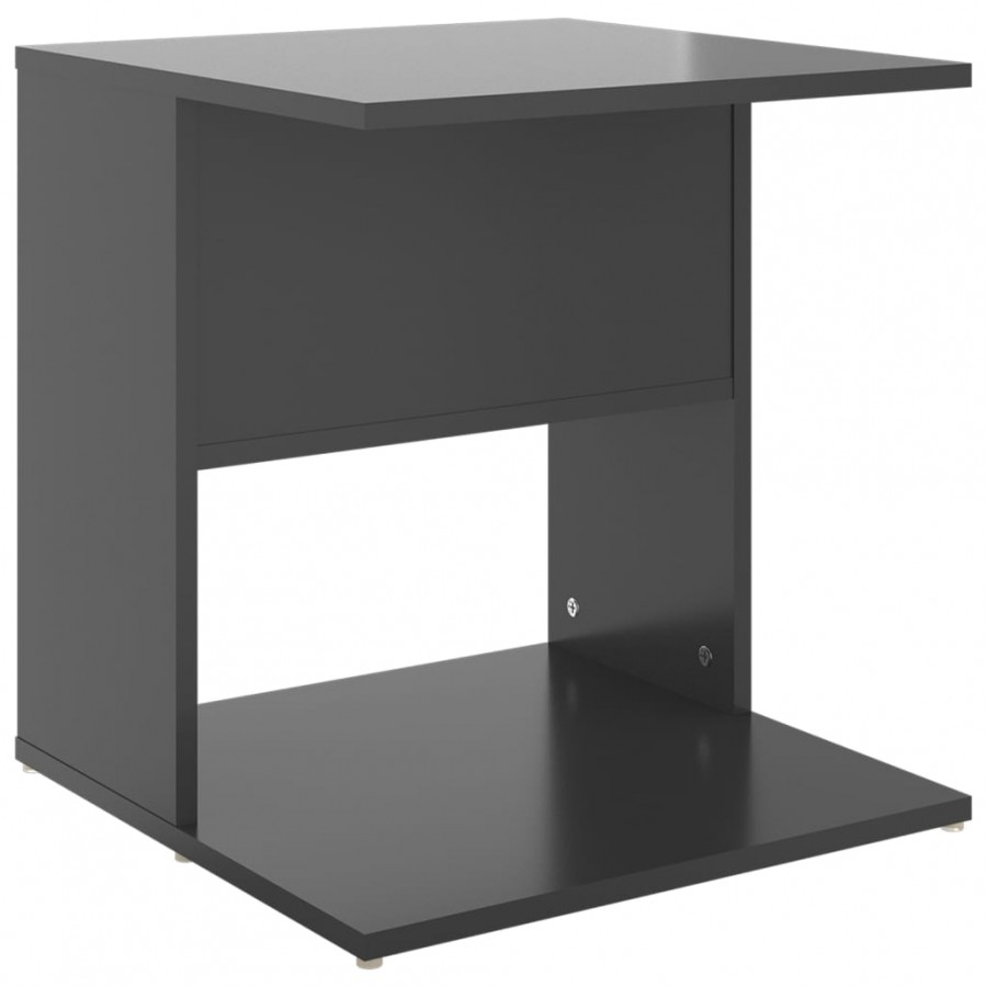 Table d'appoint Gris brillant 45x45x48 cm Aggloméré