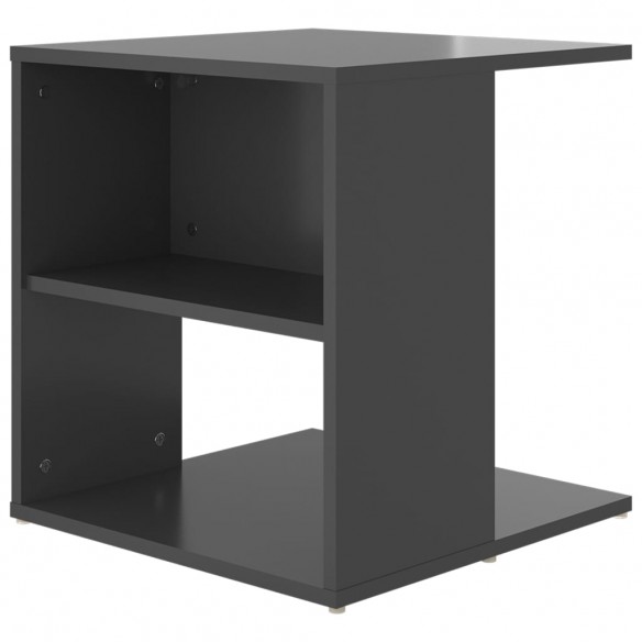Table d'appoint Gris brillant 45x45x48 cm Aggloméré