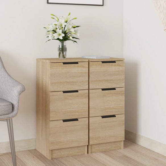 Buffets 2 pcs Chêne Sonoma 30x30x70 cm 