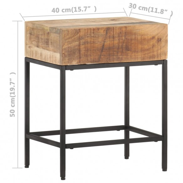 Table d'appoint 40x30x50 cm Bois massif de manguier brut Table d'appoint 40x30x50 cm Bois massif de manguier brut