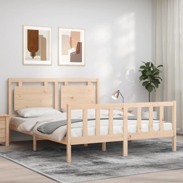 Lit avec tête de lit 160x200 cm bois massif