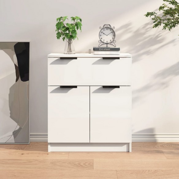 Buffet Blanc brillant 60x30x70 cm 