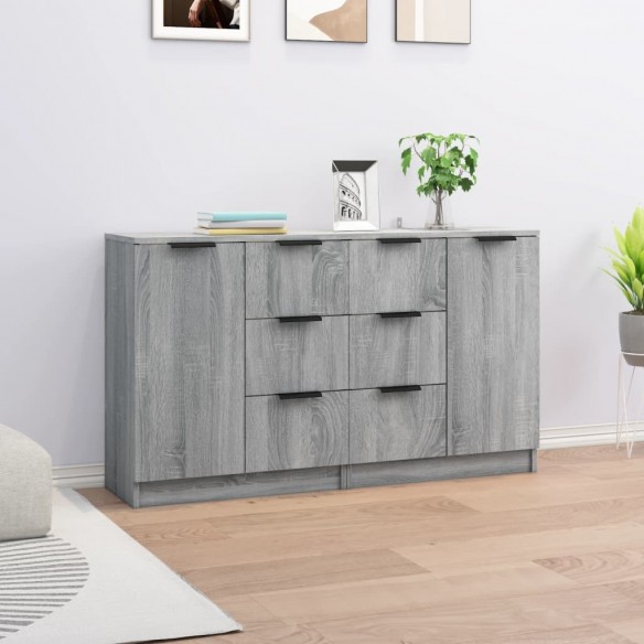 Buffets 2 pcs Sonoma gris 60x30x70 cm 