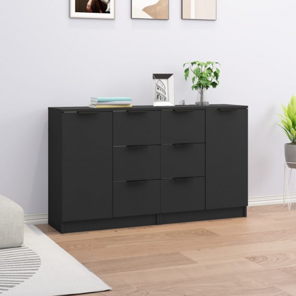 Buffets 2 pcs Noir 60x30x70 cm 
