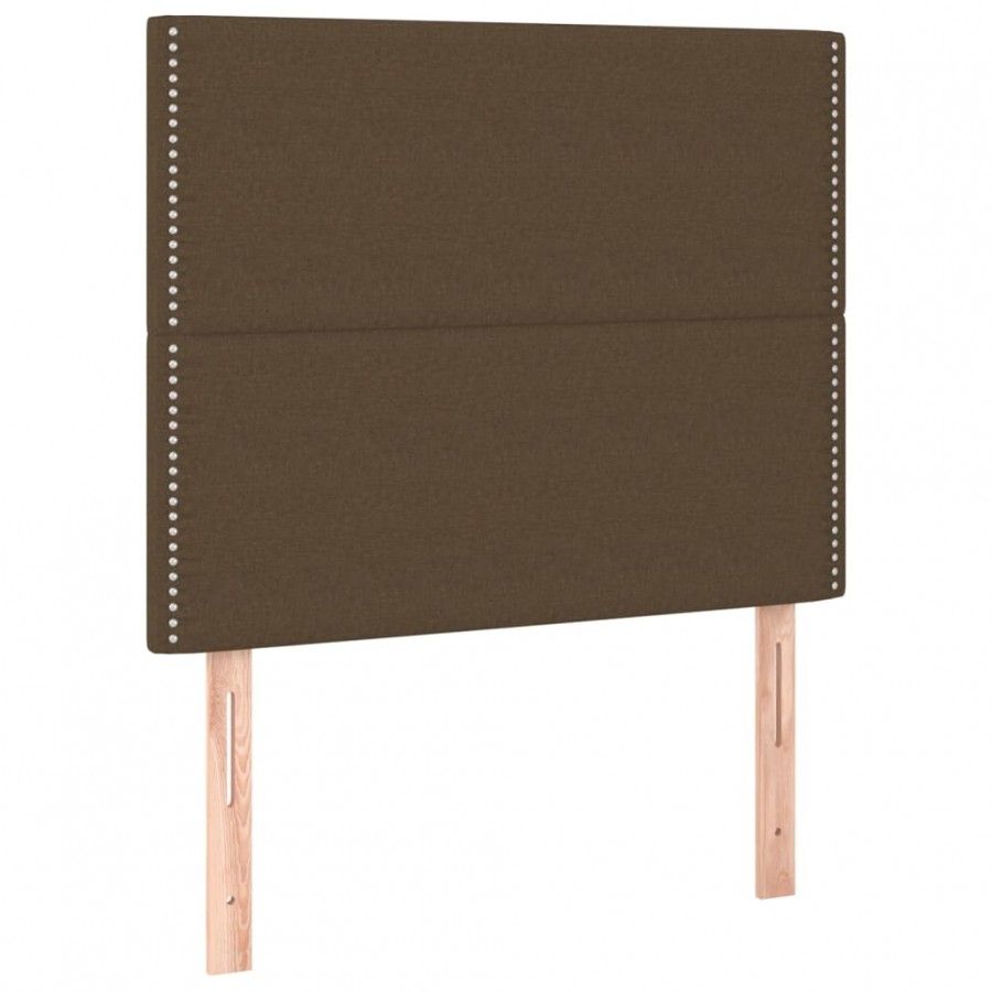 Têtes de lit 2 pcs Marron Foncé 90x5x78/88 cm Tissu