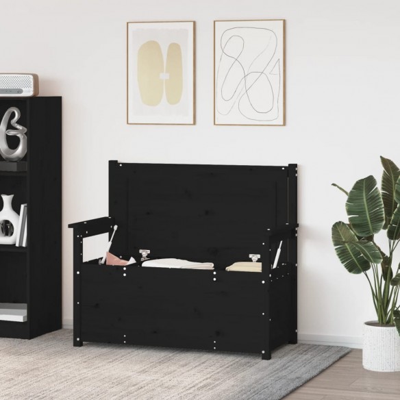 Banc Noir 112,5x51,5x96,5 cm Bois de pin massif Banc Noir 112,5x51,5x96,5 cm Bois de pin massif