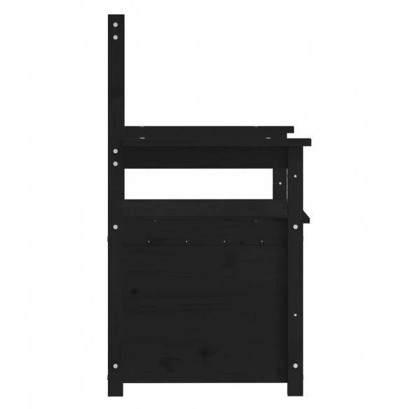 Banc Noir 112,5x51,5x96,5 cm Bois de pin massif Banc Noir 112,5x51,5x96,5 cm Bois de pin massif