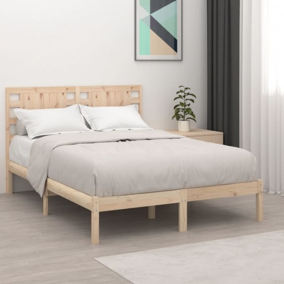 Lit bois massif 135x190 cm double