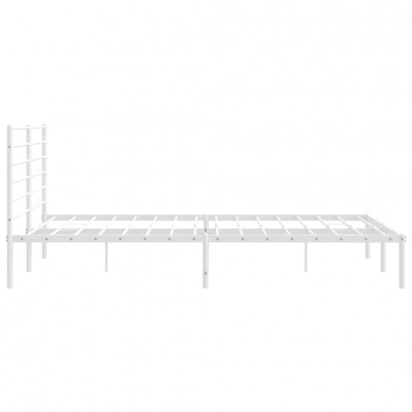 Lit métal avec tête de lit blanc 200x200 cm