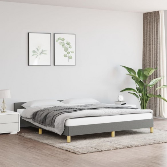 Lit avec tête de lit Gris foncé 180 x 200 cm Tissu