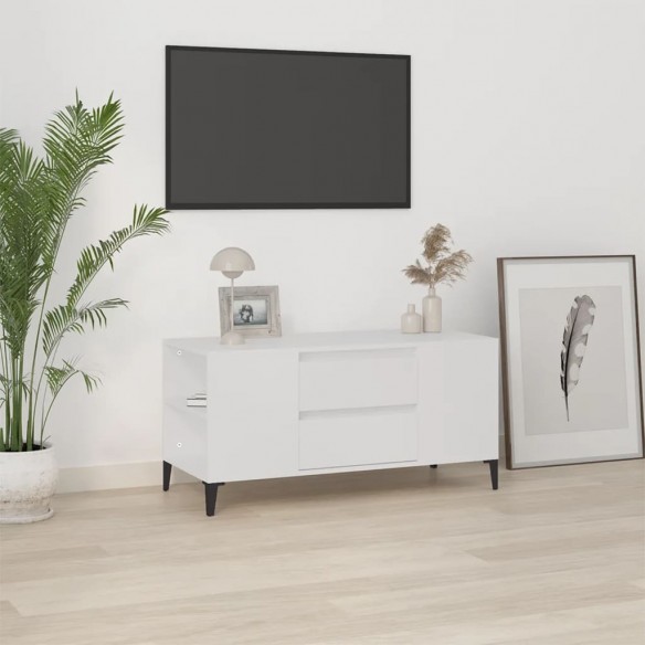 Meuble TV Blanc 102x44,5x50 cm 