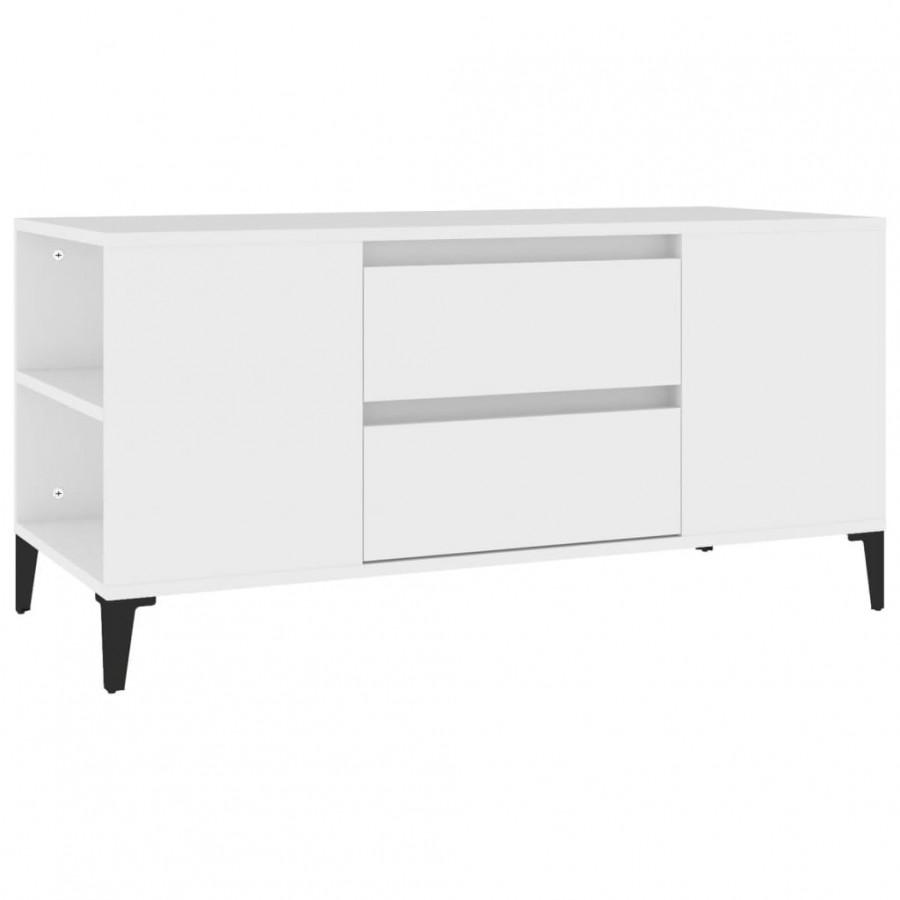 Meuble TV Blanc 102x44,5x50 cm 