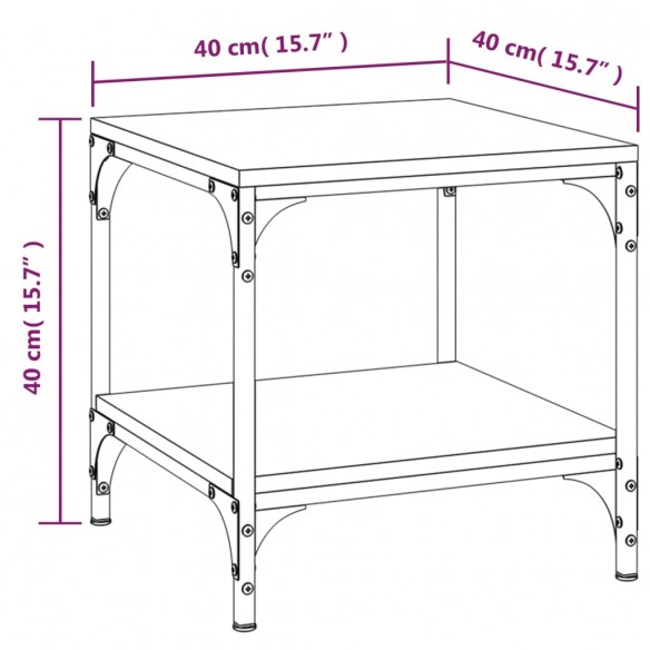 Table d'appoint Sonoma gris 40x40x40 cm 