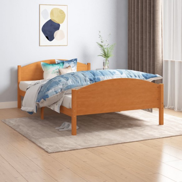 Lit Marron miel Bois de pin massif 120x200 cm