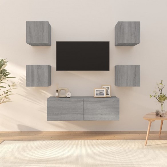 Ensemble de meubles TV muraux Sonoma gris 