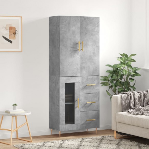 Buffet haut Gris béton 69,5x34x180 cm 