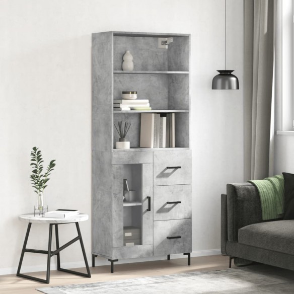 Buffet haut Gris béton 69,5x34x180 cm 