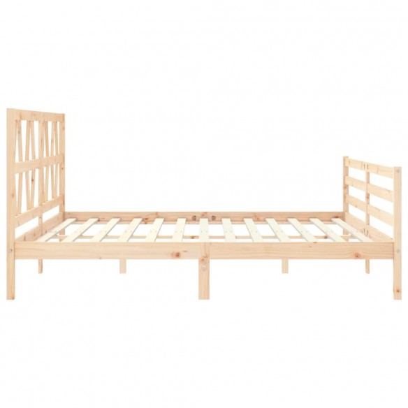 Lit avec tête de lit 200x200 cm bois massif