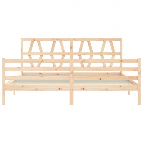 Lit avec tête de lit 200x200 cm bois massif
