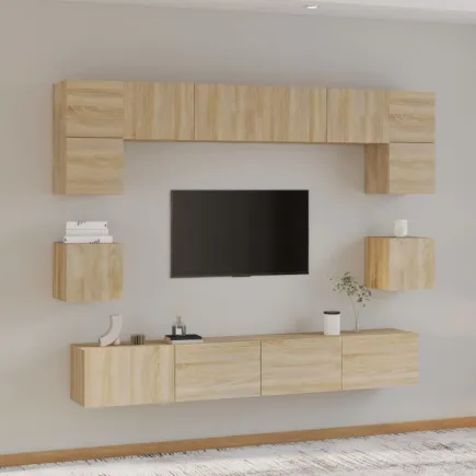 Ensemble de meubles TV 8 pcs Chêne sonoma
