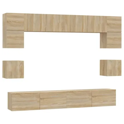 Ensemble de meubles TV 8 pcs Chêne sonoma  2