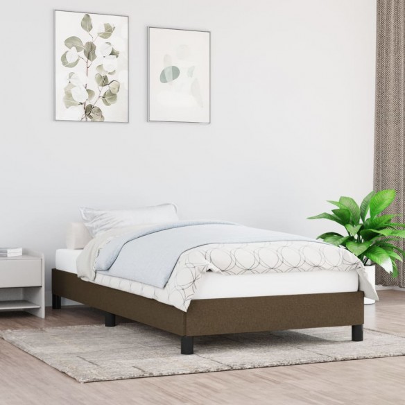 Lit Marron foncé 80x200 cm Tissu