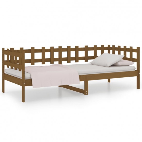 Lit de jour Marron miel 80x200 cm Bois de pin massif