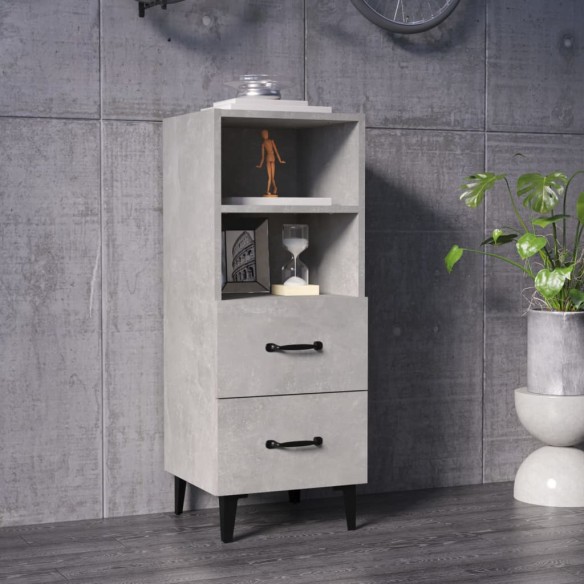Buffet Gris béton 34,5x34x90 cm 
