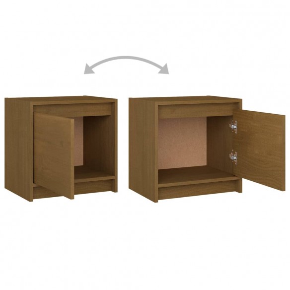 Table de chevet Marron miel 40x30,5x40 cm Bois de pin massif