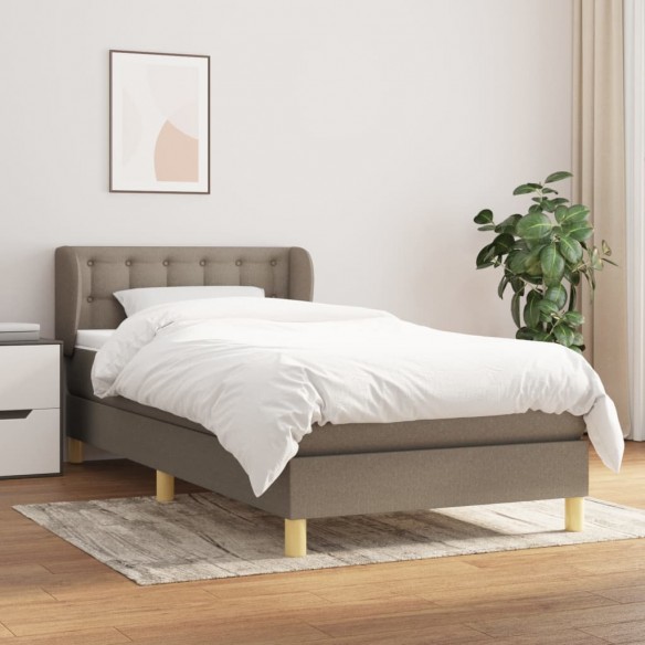Lit avec matelas Taupe 80x200 cm Tissu