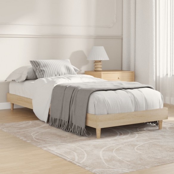 Lit chêne sonoma 75x190 cm bois d'ingénierie