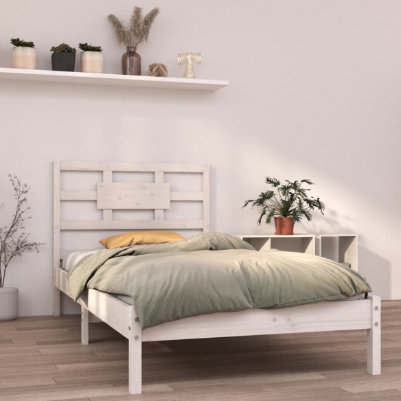 Lit Blanc Bois massif 90x200 cm