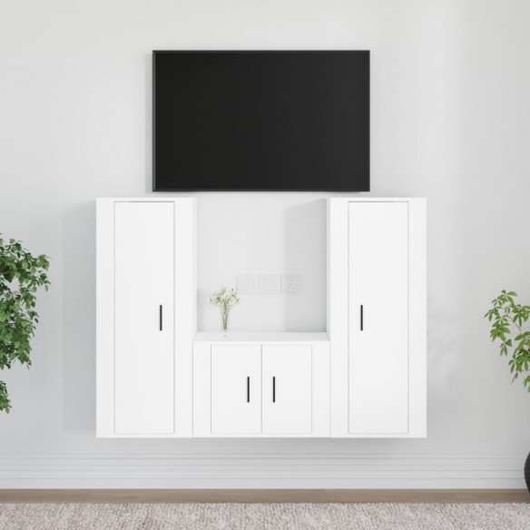 Ensemble de meubles TV 3 pcs Blanc 