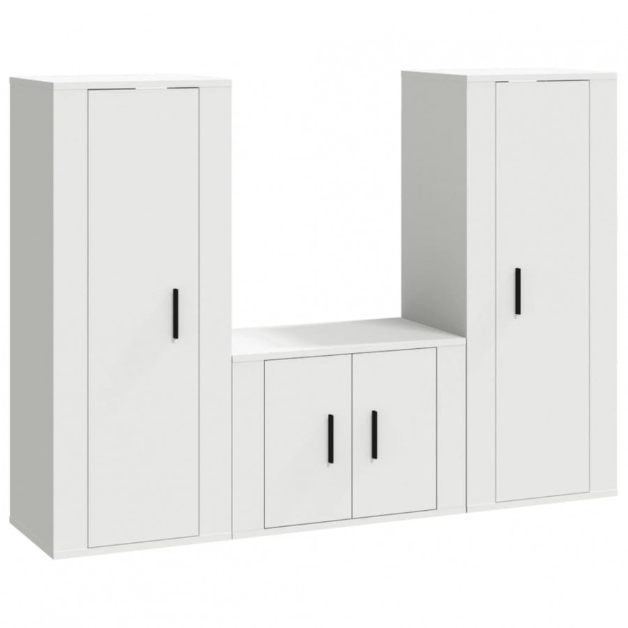 Ensemble de meubles TV 3 pcs Blanc 
