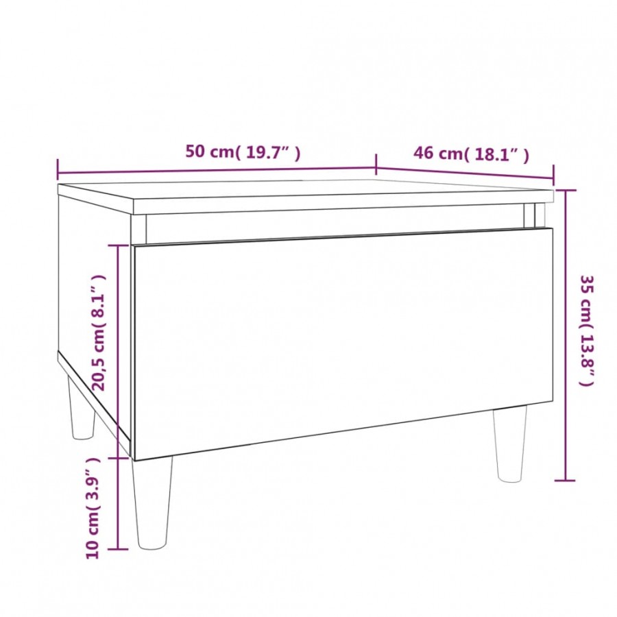 Table d'appoint Noir 50x46x35 cm