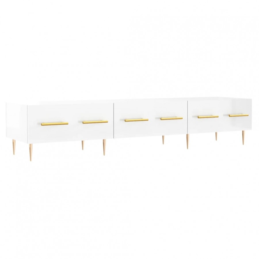 Meuble TV blanc brillant 150x36x30 cm bois d'ingénierie
