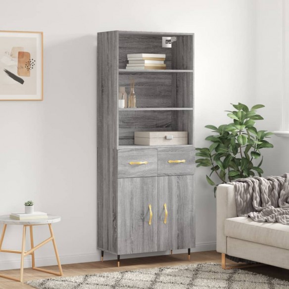 Buffet haut Sonoma gris 69,5x34x180 cm 