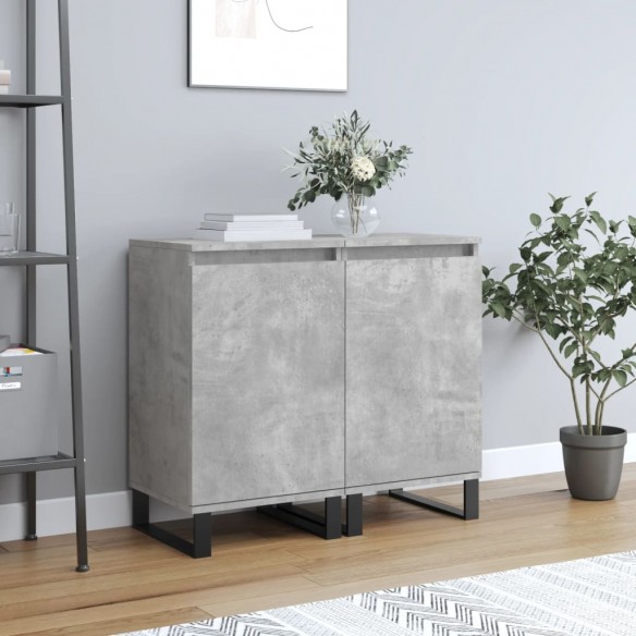Buffets 2 pcs gris béton 40x35x70 cm bois d'ingénierie