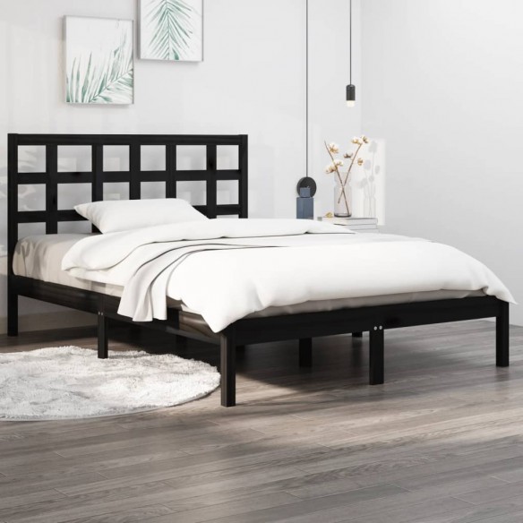 Lit Noir Bois massif 120x190 cm Petit Double