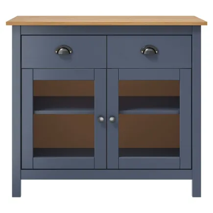 Buffet Hill Gris 90x40x80 cm Bois de pin solide 2