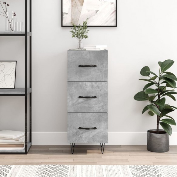 Buffet Gris béton 34,5x34x90 cm 