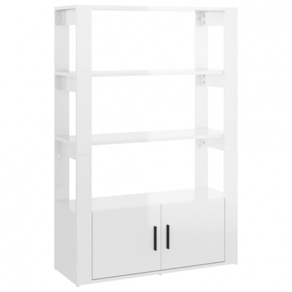 Buffet Blanc brillant 80x30x119,5 cm 