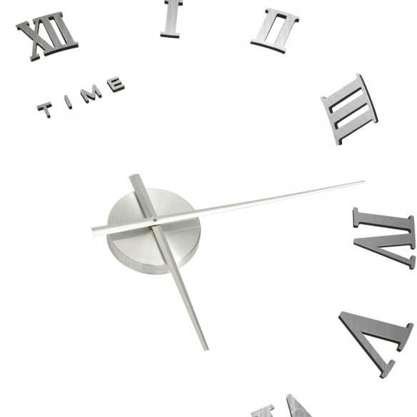 Horloge murale 3D Design moderne Argenté 100 cm XXL Horloge murale 3D Design moderne Argenté 100 cm XXL