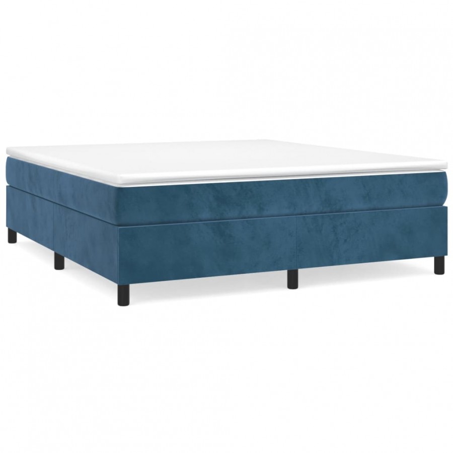 Lit Bleu foncé 180x200 cm Velours