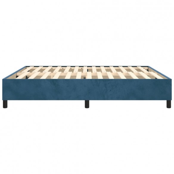 Lit Bleu foncé 180x200 cm Velours