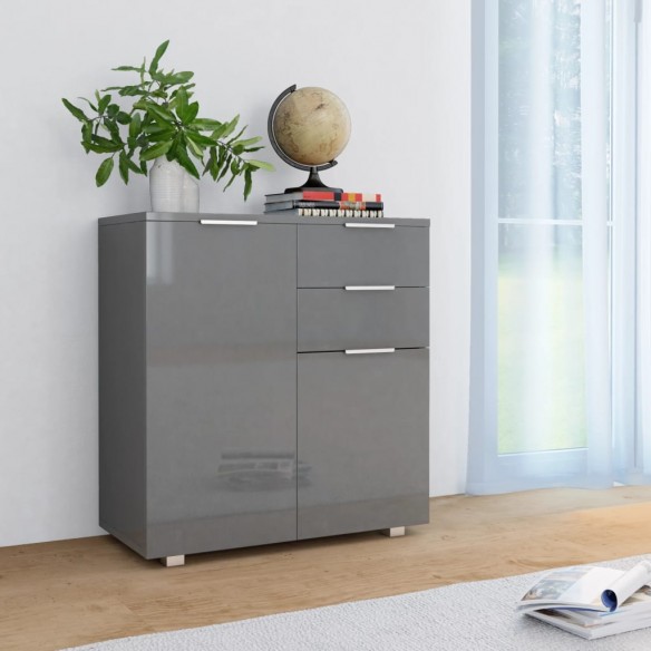 Buffet Gris brillant 71x35x80 cm 