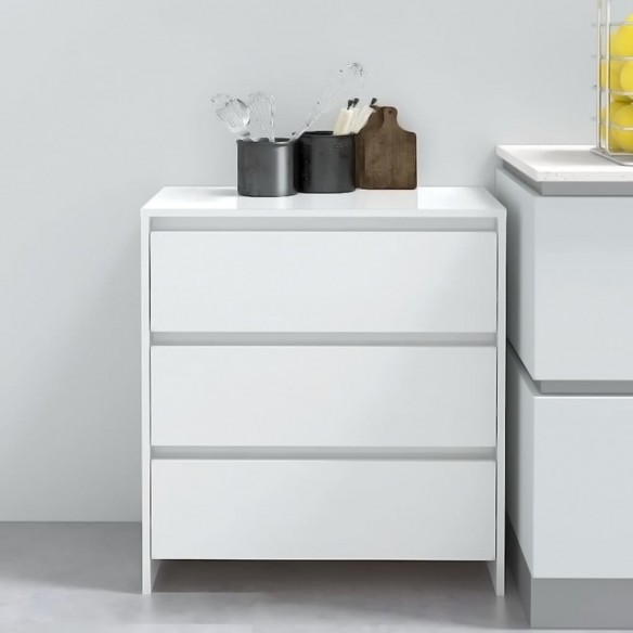Buffet Blanc brillant 70x41x75 cm 