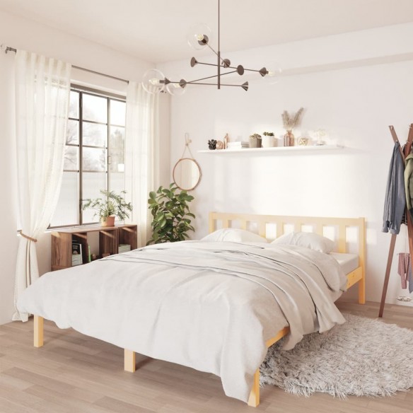 Lit bois de pin massif 140x190 cm